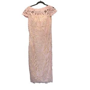 🌸👗NEW Pastel Pink Fully Lined Lace Dress Size XS (0-2)👗🌸